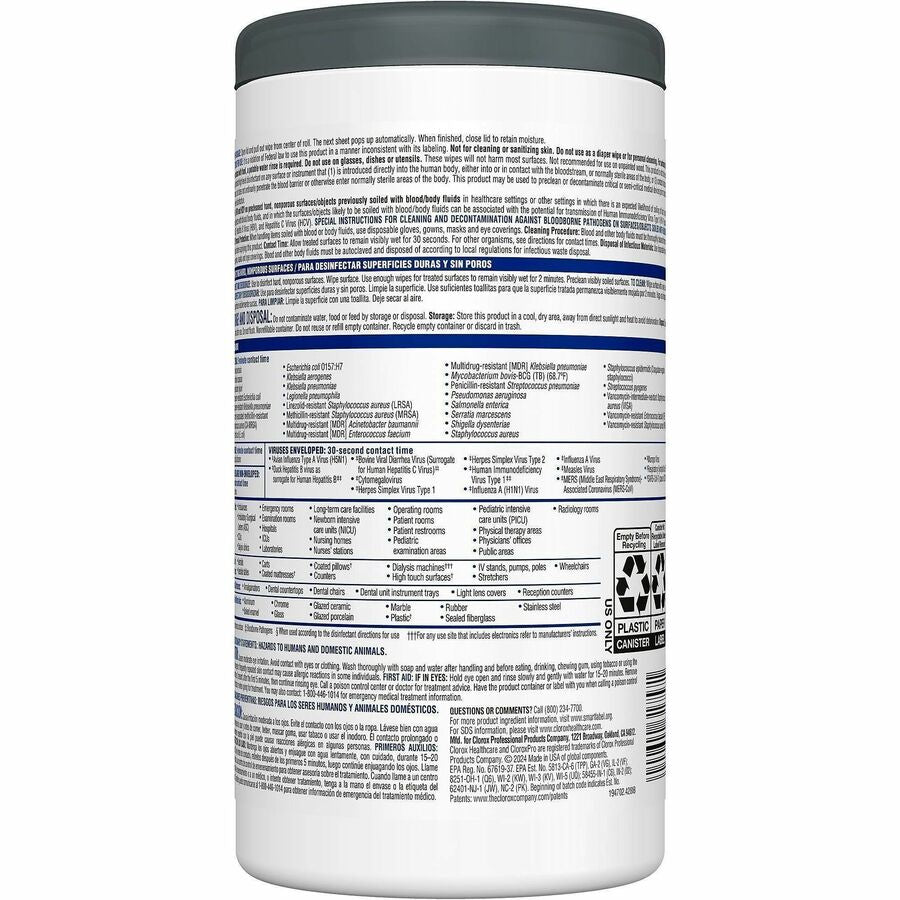Clorox Healthcare VersaSure Cleaner Disinfectant Wipes - Alternate-Image2