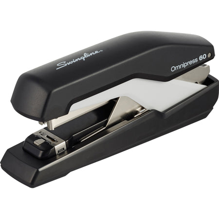 Swingline Omnipress 60 Stapler - Staples Upto 60 Sheet - Holds Upto 210 Staple - Full Strip - Staple Size: 0.31" - Black, Gray - 1 Each