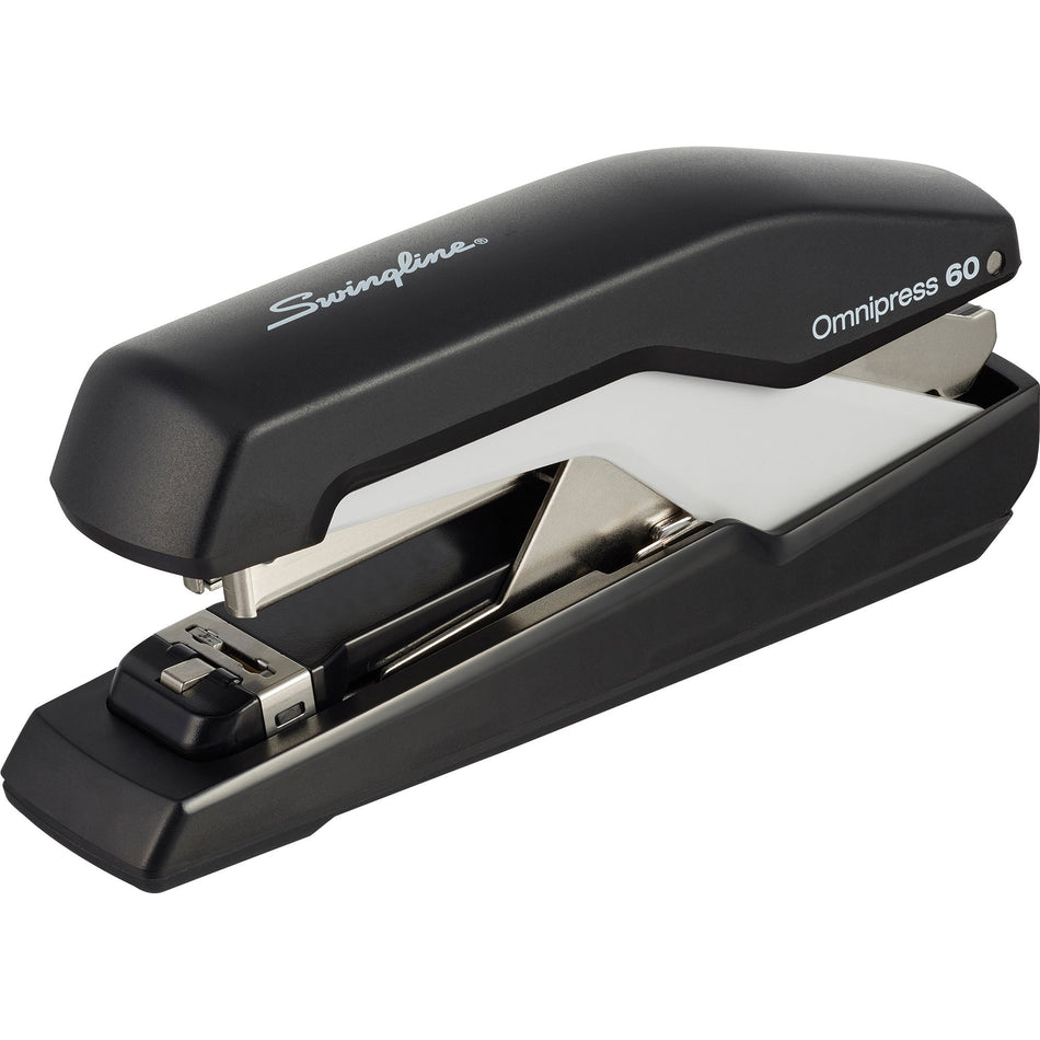 Swingline Omnipress 60 Stapler - Staples Upto 60 Sheet - Holds Upto 210 Staple - Full Strip - Staple Size: 0.31" - Black, Gray - 1 Each