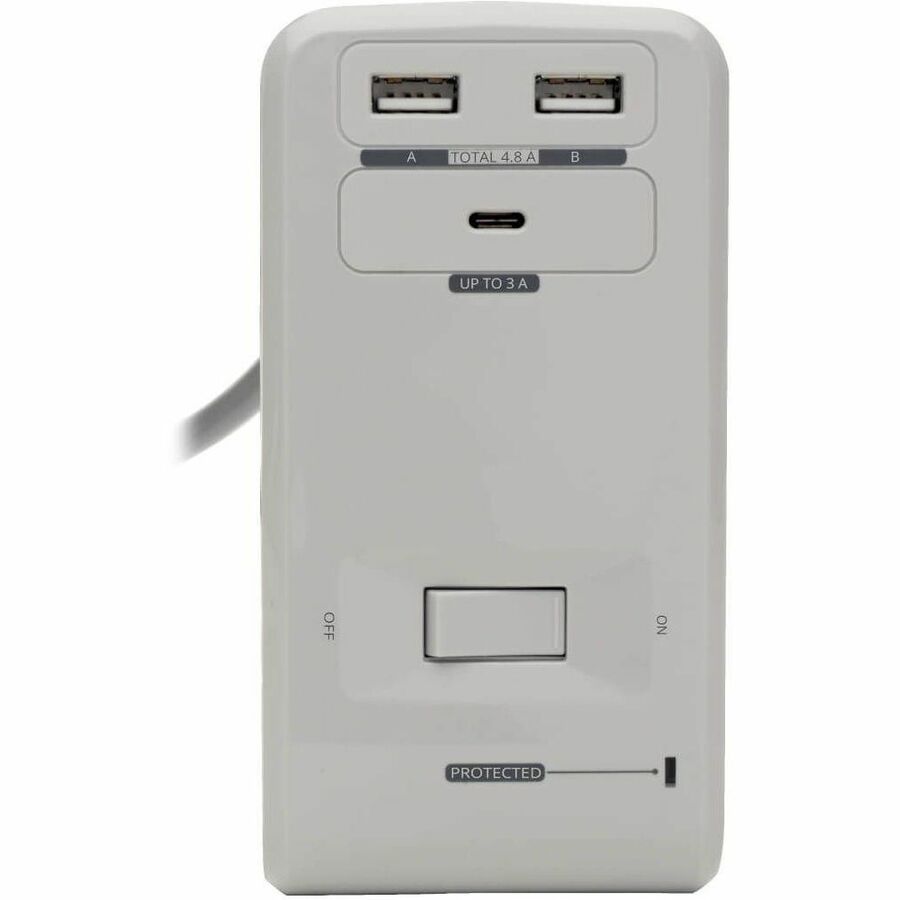 Tripp Lite series Protect It! TLP648USBC 6-Outlet Surge Suppressor/Protector - 6 x NEMA 5-15R, 2 x USB - 1800 VA - 1080 J - 120 V AC Input - 8 ft