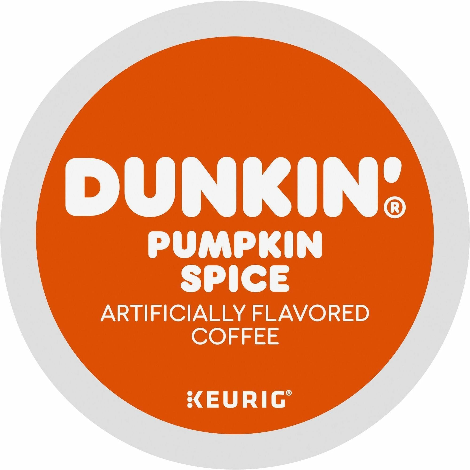 Dunkin® K-Cup Pumpkin Spice Coffee - Compatible with K-Cup Brewer - Medium - K-Cup - 22 / Box