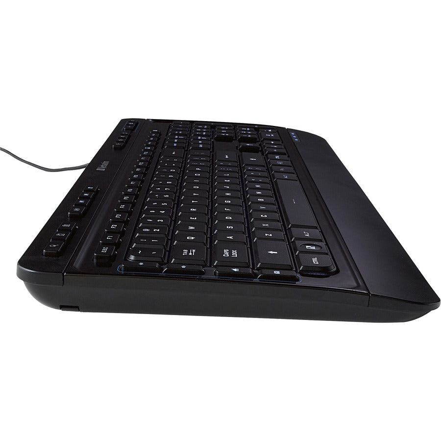 Verbatim Illuminated Wired Keyboard - Cable Connectivity - USB Type A Interface - Media Player Hot Key(s) - Windows, Mac OS, Linux - Black