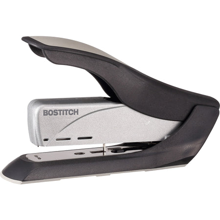 Bostitch Spring-Powered 65 Premium Heavy-Duty Stapler - Staples Upto 65 Sheet - Holds Upto 500 Staple - Staple Size: 0.31" , 0.37" - 3.25" Throat Depth - Black, Gray - Plastic, Die-cast Metal, Metal - 1 Each