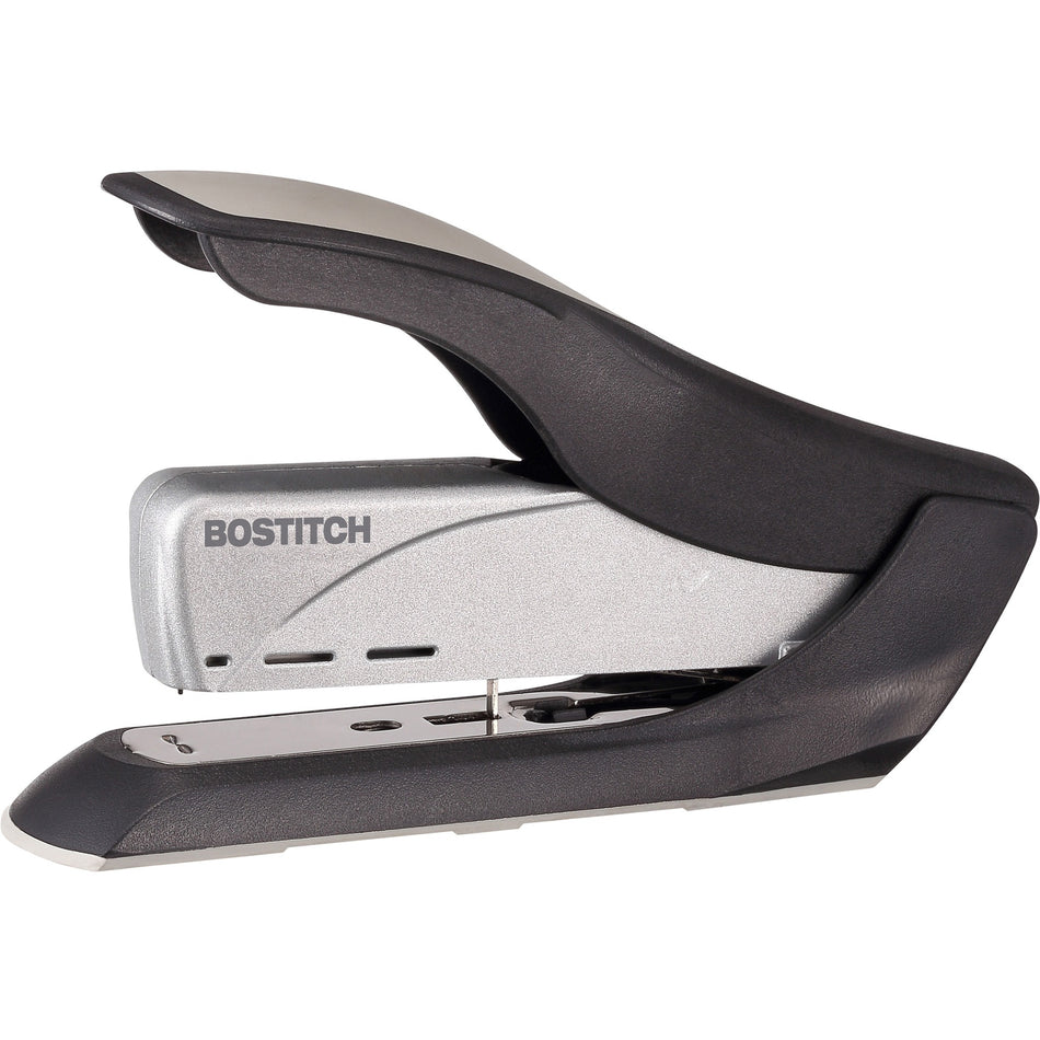Bostitch Spring-Powered 65 Premium Heavy-Duty Stapler - Staples Upto 65 Sheet - Holds Upto 500 Staple - Staple Size: 0.31" , 0.37" - 3.25" Throat Depth - Black, Gray - Plastic, Die-cast Metal, Metal - 1 Each