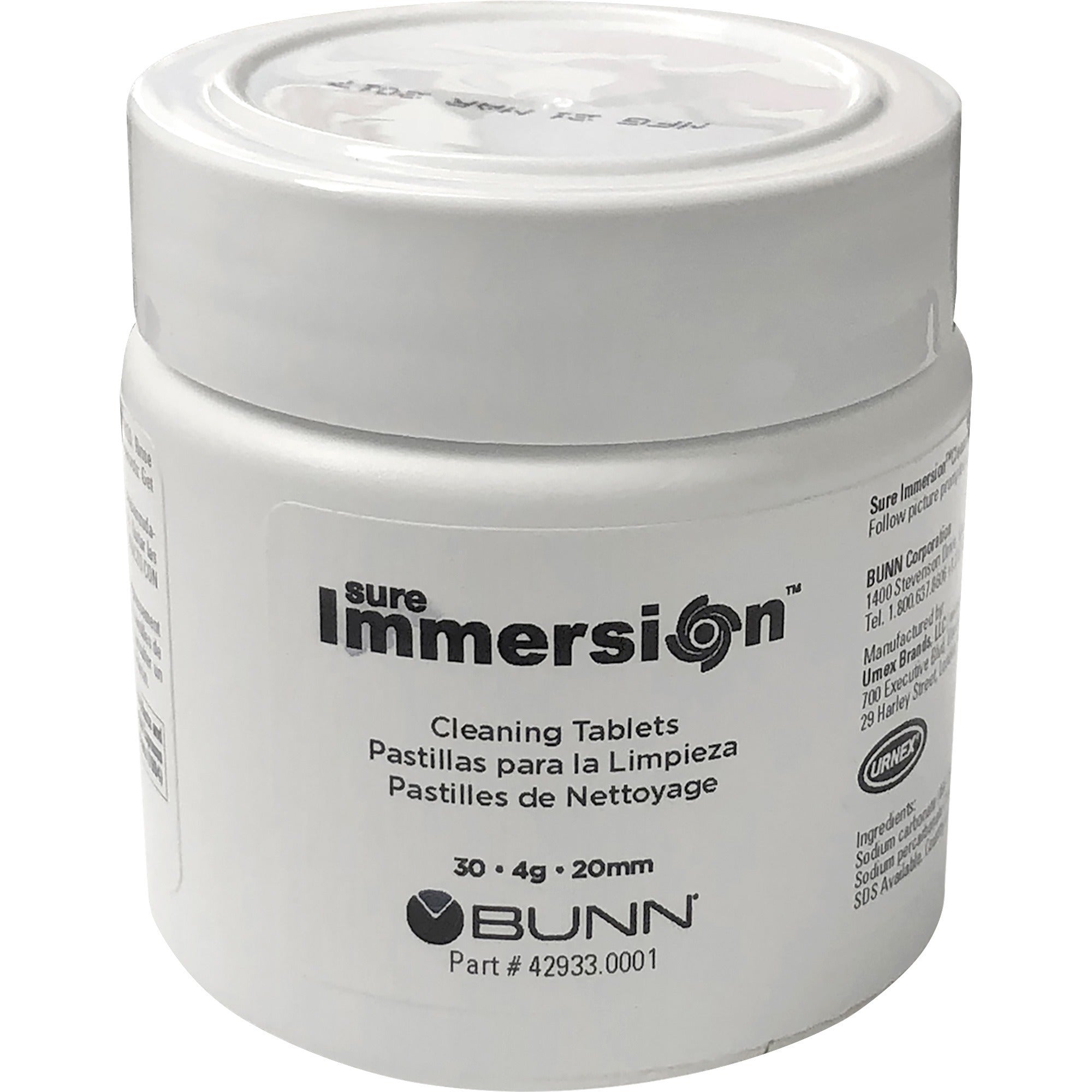 BUNN Trifecta Cleaning Tablets - For Coffee Brewer - Assorted - 30/Jar - 1 Each