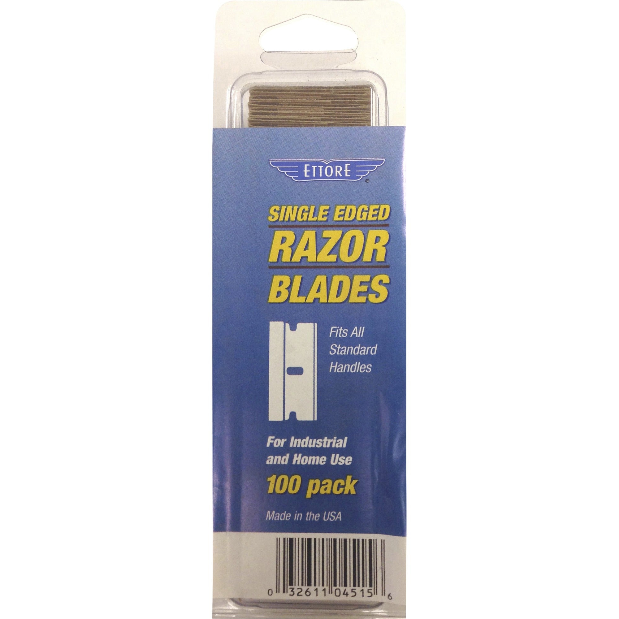 Ettore Pocket Scraper Single-edge Blade - Durable - Carbon Steel - 100/Pack - 1 Each