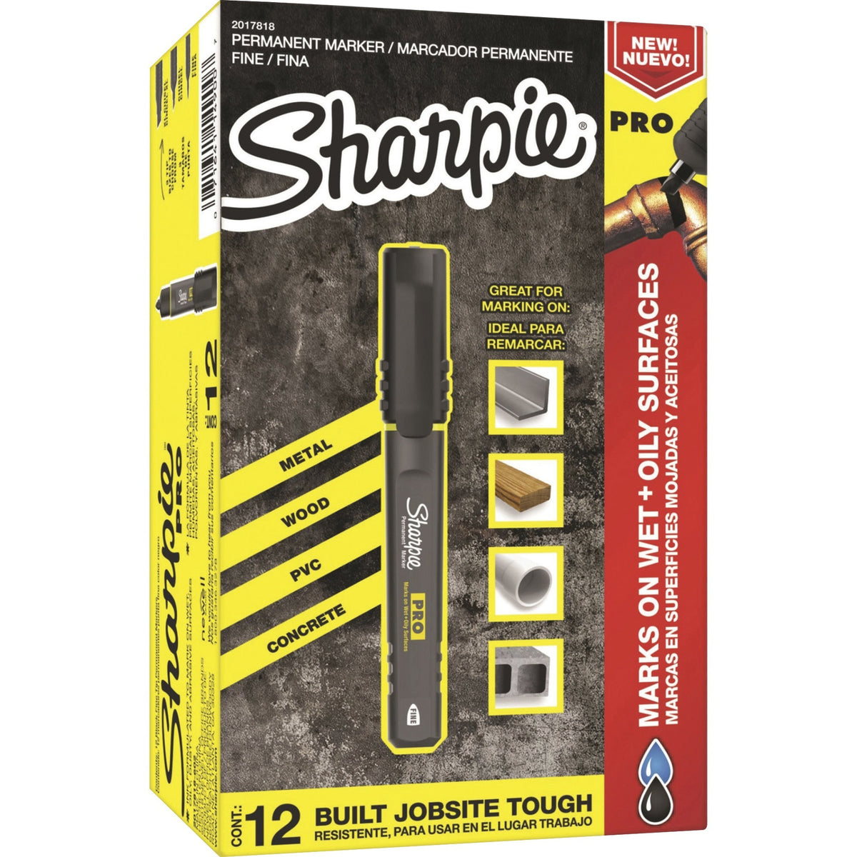 Sharpie PRO Fine Tip Markers - 0.7mm Point Black Ink - 12/Dozen - & Dry-Erase