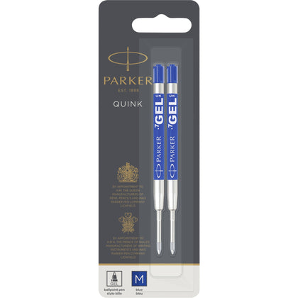Parker Gel Pen Refill: Medium Point Blue Ink - Smooth Writing (2-Pack) - Refills
