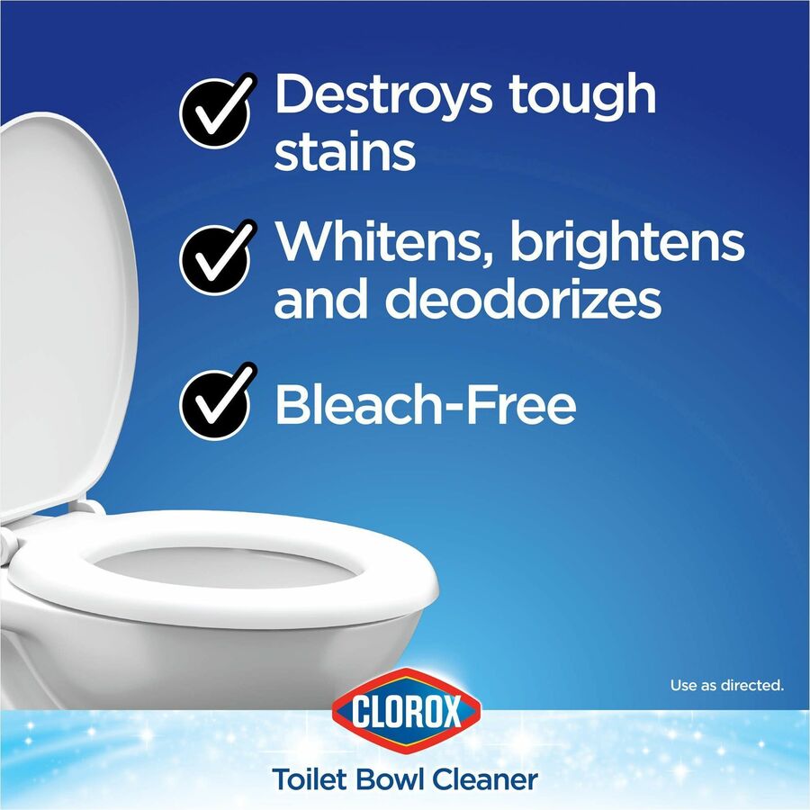 Clorox Toilet Bowl Cleaner Lime & Rust Destroyer - 24 fl oz (0.8 quart) - Deodorize, Bleach-free - Clear Bottle - 360 / Bundle