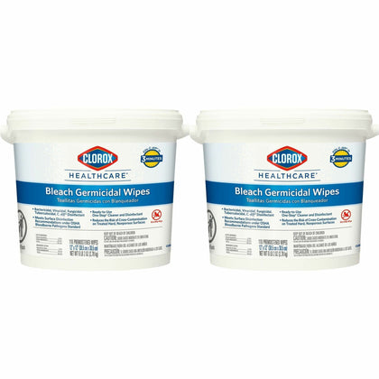 Clorox Healthcare Bleach Germicidal Wipes: Ready-To-Use Antibacterial Solution - Cleaning Wipes