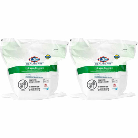 Clorox Healthcare Clorox Healthcare Hydrogen Peroxide Cleaner Disinfectant Wipes Bucket Refill - 11" Length x 12" Width - Bleach-free, Antibacterial - White - 185/Pack - 200 / Pallet
