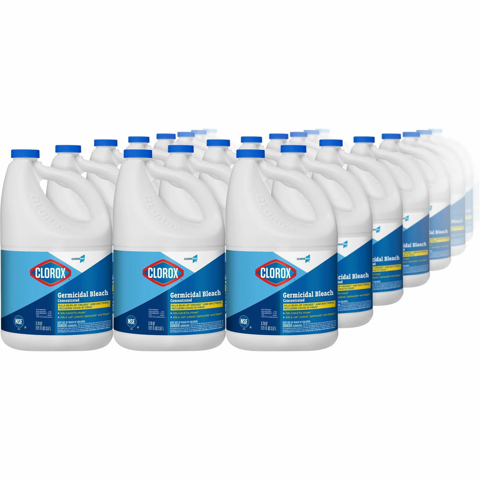 CloroxPro&trade; Germicidal Bleach - Concentrate - 121 fl oz (3.8 quart) - Recommended For: Germs Remover - Disinfectant, Deodorize - Clear - 84 / Bundle