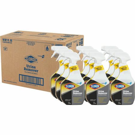 CloroxPro&trade; Urine Remover for Stains and Odors Spray - 32 fl oz (1 quart) - Bleach-free - White - 432 / Pallet