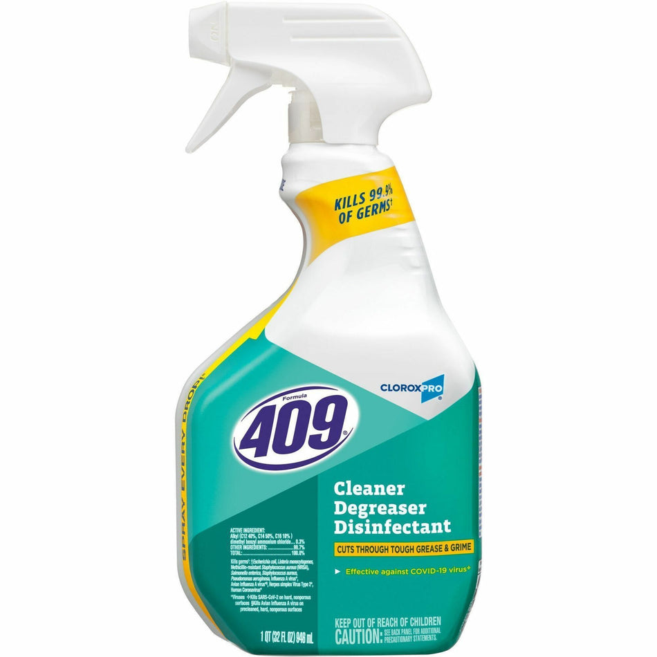 CloroxPro&trade; Formula 409® Cleaner Degreaser Disinfectant Spray - 32 fl oz (1 quart) - Disinfectant - Clear - 216 / Bundle