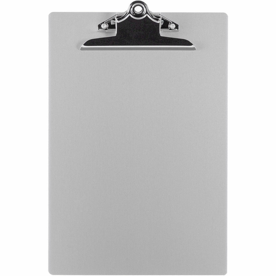 Business Source Aluminum Clipboard - 8 1/2" x 11" Sheet Size - Clamp - Aluminum - Silver - 1 Each