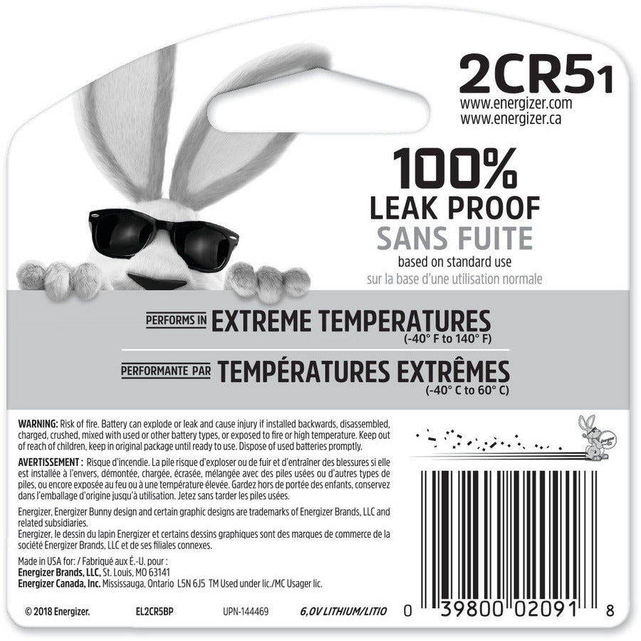 Energizer 2CR5 Lithium Photo Batteries - Reliable Power for Cameras