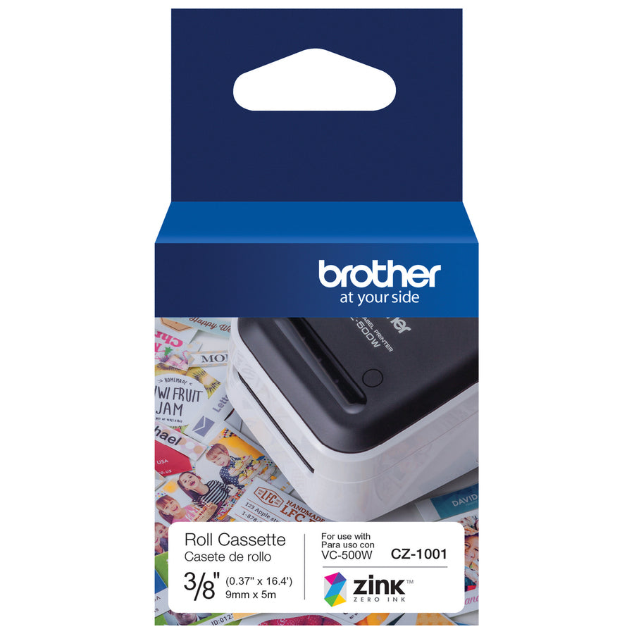 Brother Multipurpose Label - 3/8" Width - Zero Ink (ZINK) - Water Resistant - 1 Each