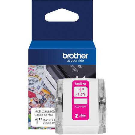 Brother Multipurpose Label - 1" Width - Zero Ink (ZINK) - Paper - Water Resistant - 1 Each