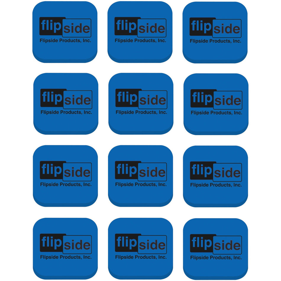 Flipside Magnetic Whiteboard Student Erasers - Blue - Square - EVA Foam - 2" Width x 2" Height x 2" Length - 12 / Pack - Magnetic