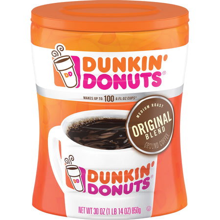 Dunkin' Donuts Original Blend Coffee - Medium - 30 oz - Original Blend - 4 / Carton