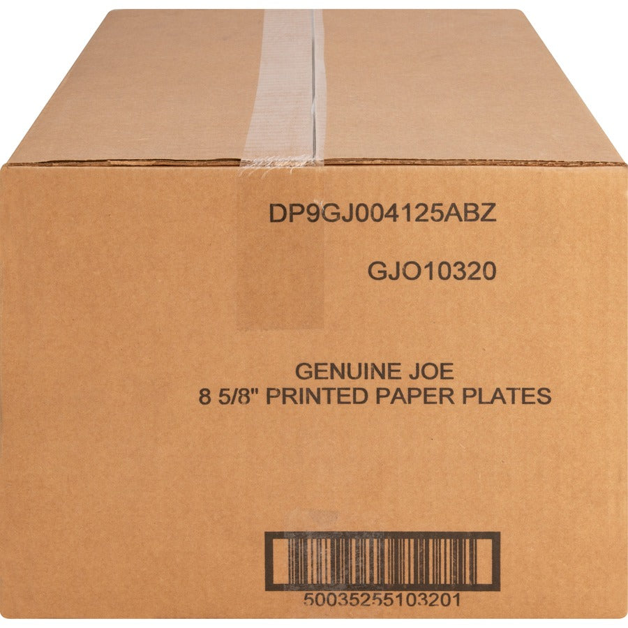 Genuine Joe 9" Printed Paper Plates - Left
