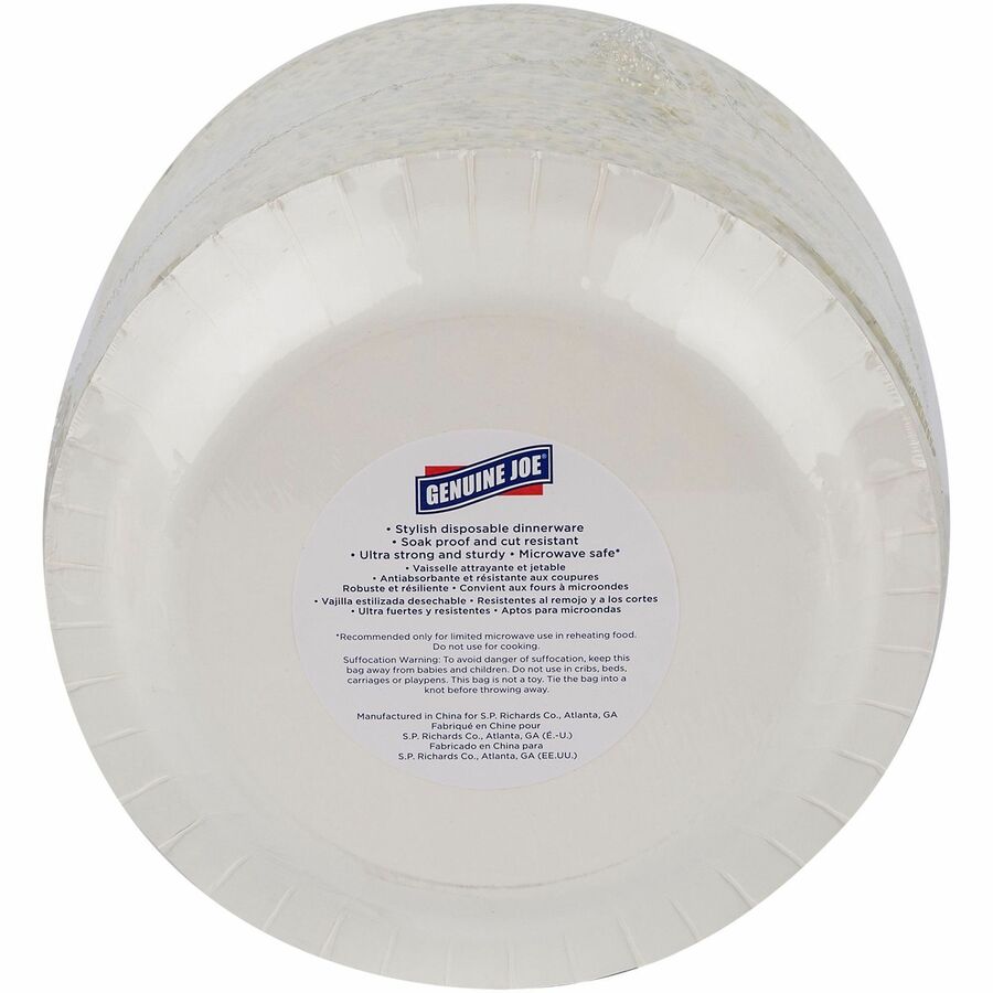 Genuine Joe 9" Printed Paper Plates - Rear