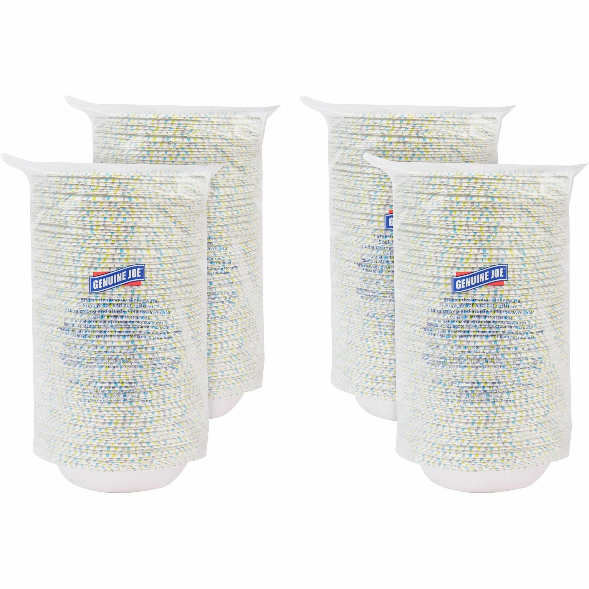 Genuine Joe 12 oz Paper Bowls - Disposable - Multi - 125/Pack - 4 / Carton