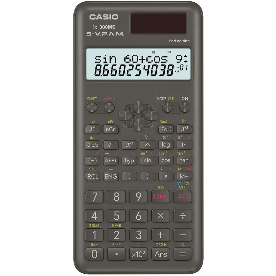 Casio fx-300MS PLUS 2 Teacher Pack - Large Display, Dual Power, Hard Case - 2 Line(s) - 10 Digits - Battery/Solar Powered - 0.4" Height x 3" Width x 6.4" Length - Black - 1 Each