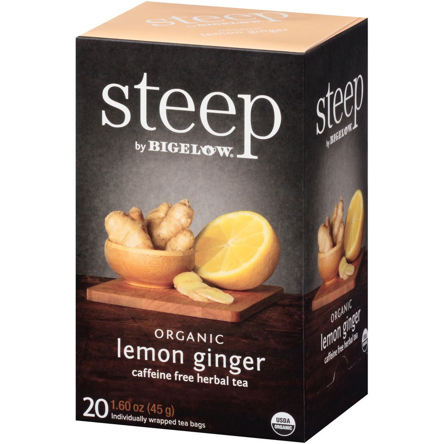 Steep by Bigelow&reg; Lemon Ginger Herbal Tea Bag - Left