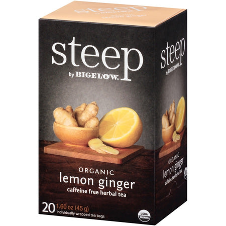 Steep by Bigelow&reg; Lemon Ginger Herbal Tea Bag - Left