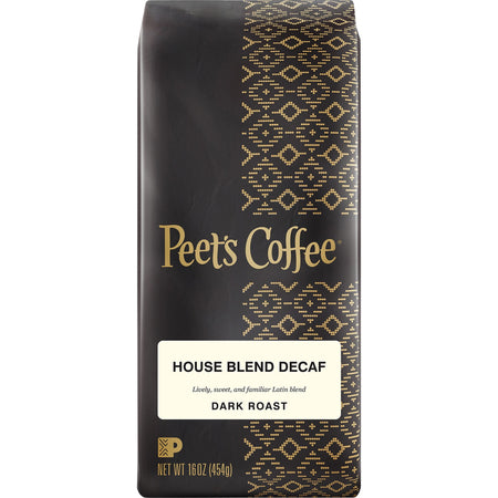 Peet's Coffee&trade; Ground House Blend Decaf Coffee - Dark - 16 oz - Ground - Decaffeinated - 1 Each