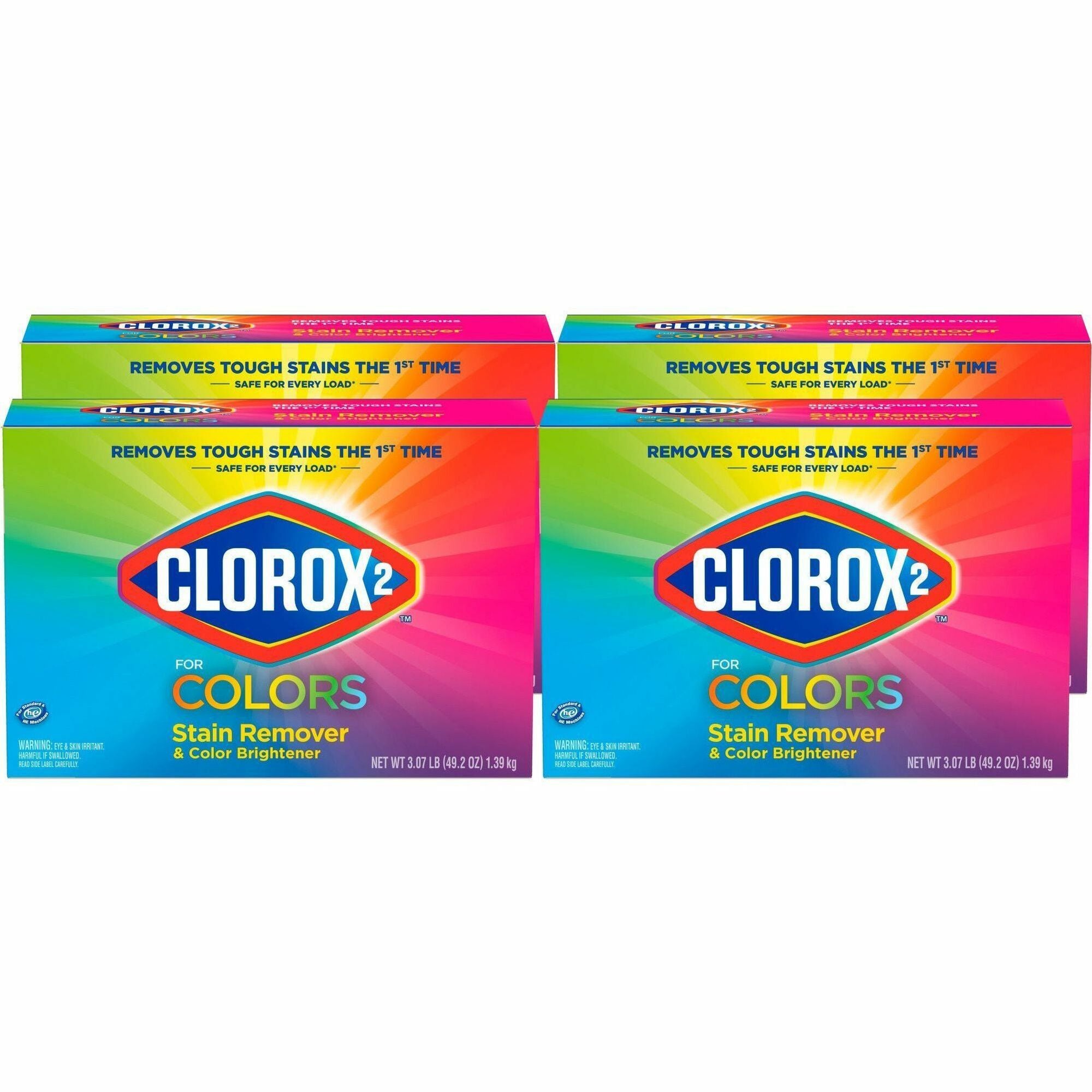Clorox for Colors Stain Remover and Color Brightener Powder - 49.20 oz (3.07 lb) - Multi - 4 / Carton
