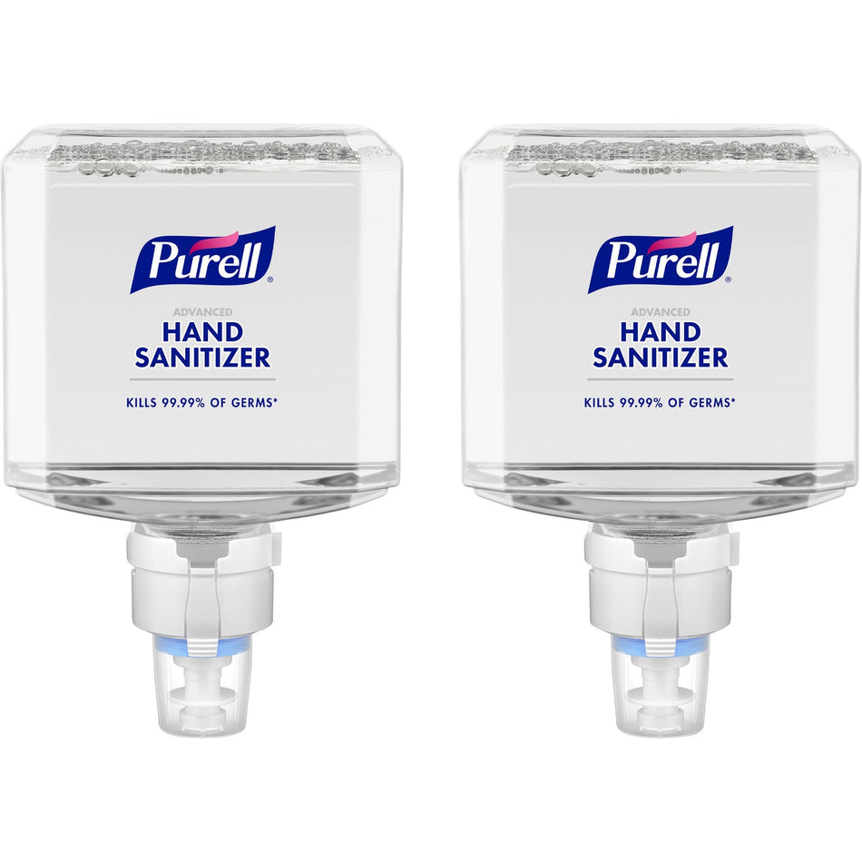 PURELL® Advanced Hand Sanitizer Foam Refill - Clean Scent - 1.27 quart - Touchless Dispenser - Kill Germs - Hand - Clear - Dye-free, Bio-based - 2 / Carton