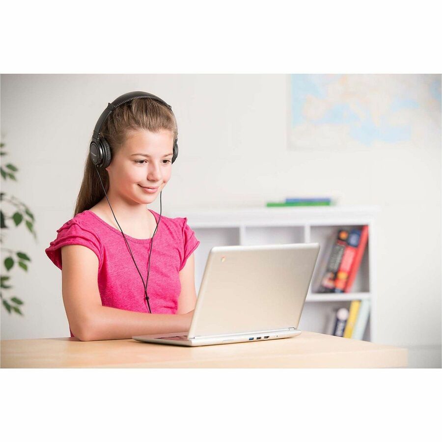 Kensington Hi-Fi Headphones - Stereo - Mini-phone (3.5mm) - Wired - Over-the-head - Binaural - Circumaural - 6 ft Cable - Black - 1 Each