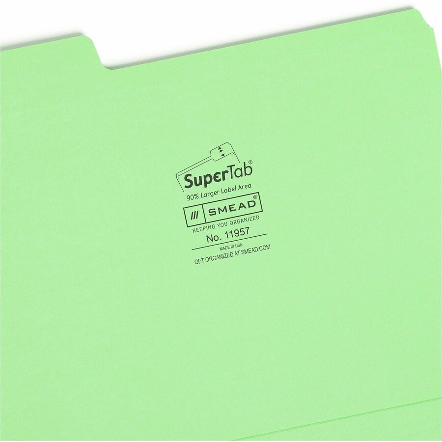 Smead SuperTab 1/3 Tab Cut Letter Recycled Top Tab File Folder - Right