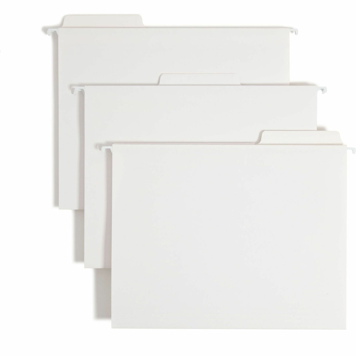 Smead FasTab 1/3 Tab Cut Letter Recycled Hanging Folder - 8 1/2" x 11" - Assorted Tab Position - 11 pt. - White - 10% Recycled - 20 / Box