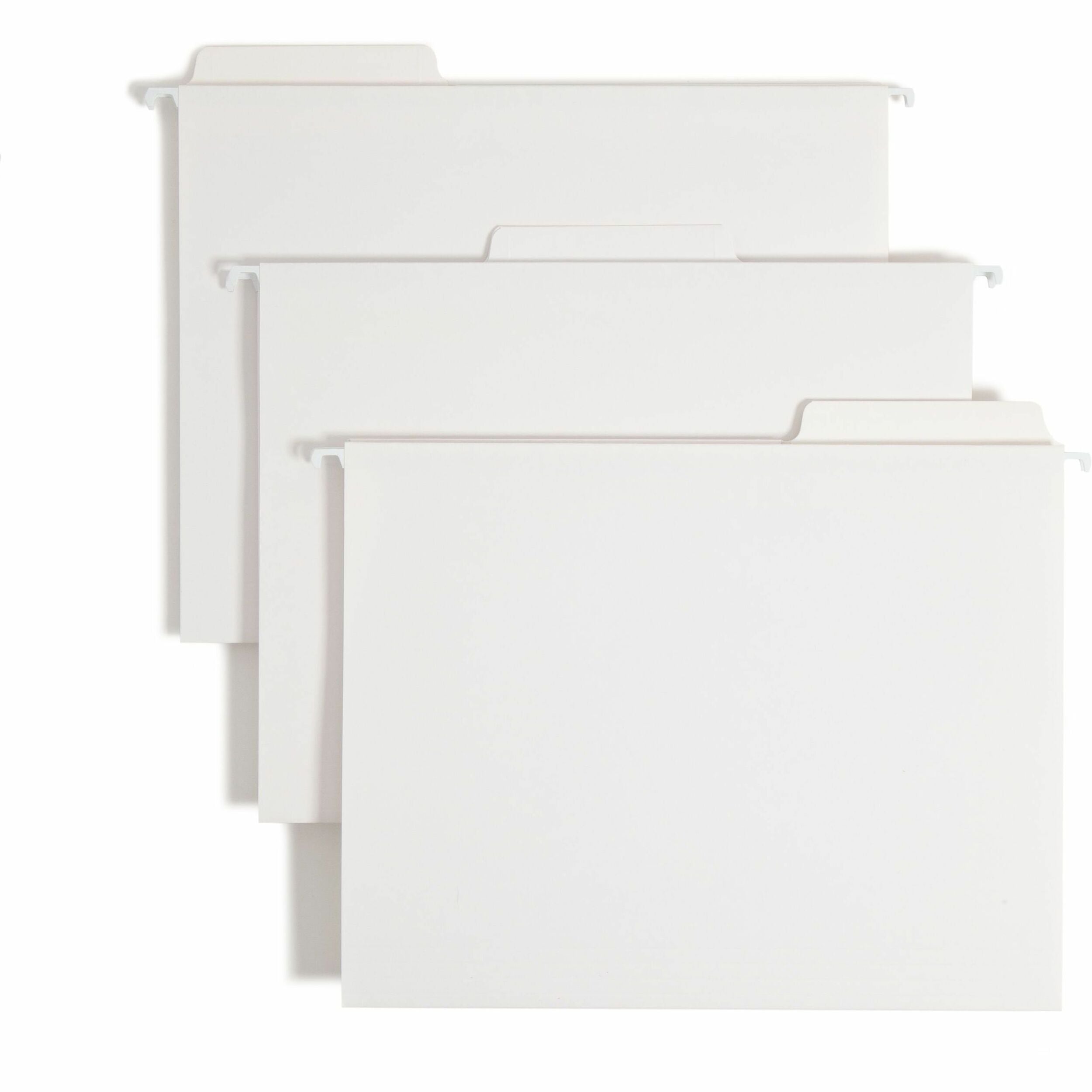 Smead FasTab 1/3 Tab Cut Letter Recycled Hanging Folder - 8 1/2" x 11" - Assorted Tab Position - 11 pt. - White - 10% Recycled - 20 / Box