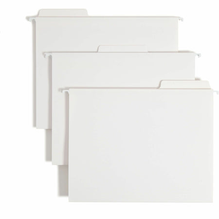 Smead FasTab 1/3 Tab Cut Letter Recycled Hanging Folder - 8 1/2" x 11" - Assorted Tab Position - 11 pt. - White - 10% Recycled - 20 / Box