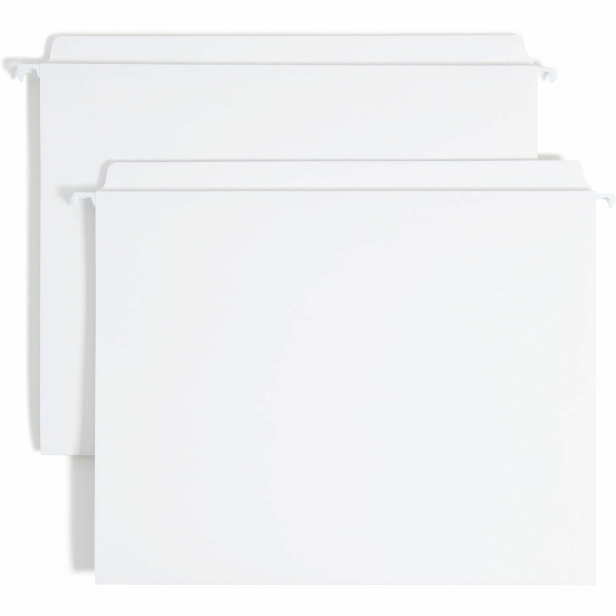 Smead FasTab Straight Tab Cut Letter Recycled Hanging Folder - 8 1/2" x 11" - Assorted Tab Position - 11 pt. - White - 10% Recycled - 20 / Box