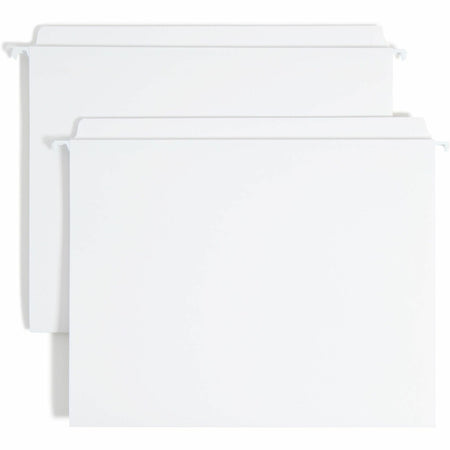 Smead FasTab Straight Tab Cut Letter Recycled Hanging Folder - 8 1/2" x 11" - Assorted Tab Position - 11 pt. - White - 10% Recycled - 20 / Box