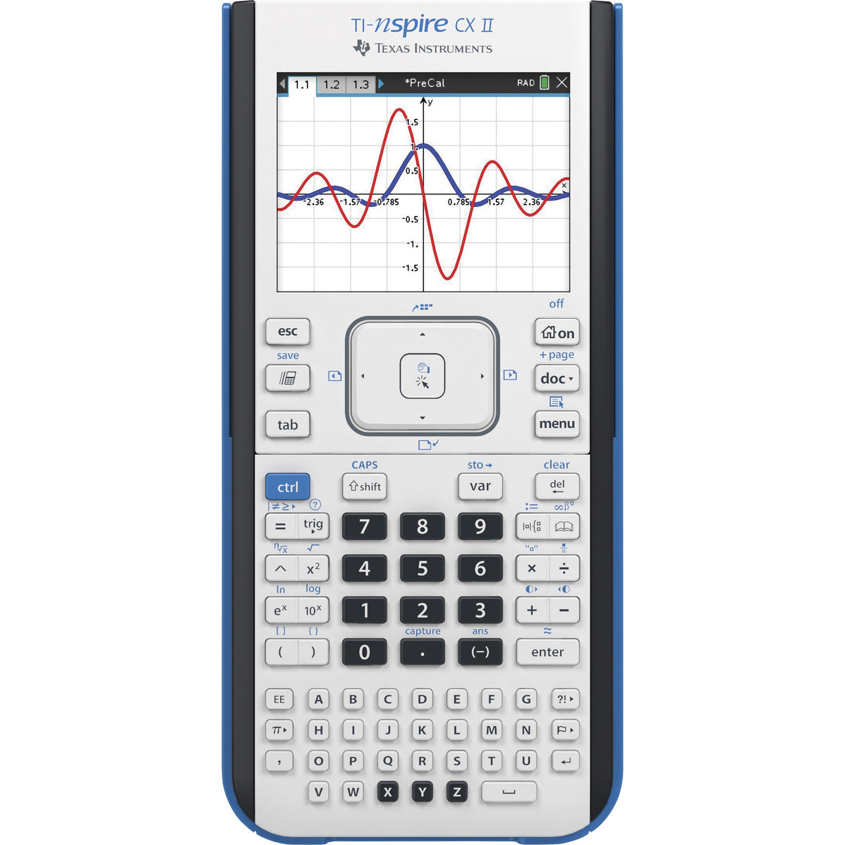 Texas Instruments Nspire CX II Graphing Calculator - Rechargeable - Battery Powered - 2" Height x 7.3" Width x 11.8" Length - Gray - 1 Each