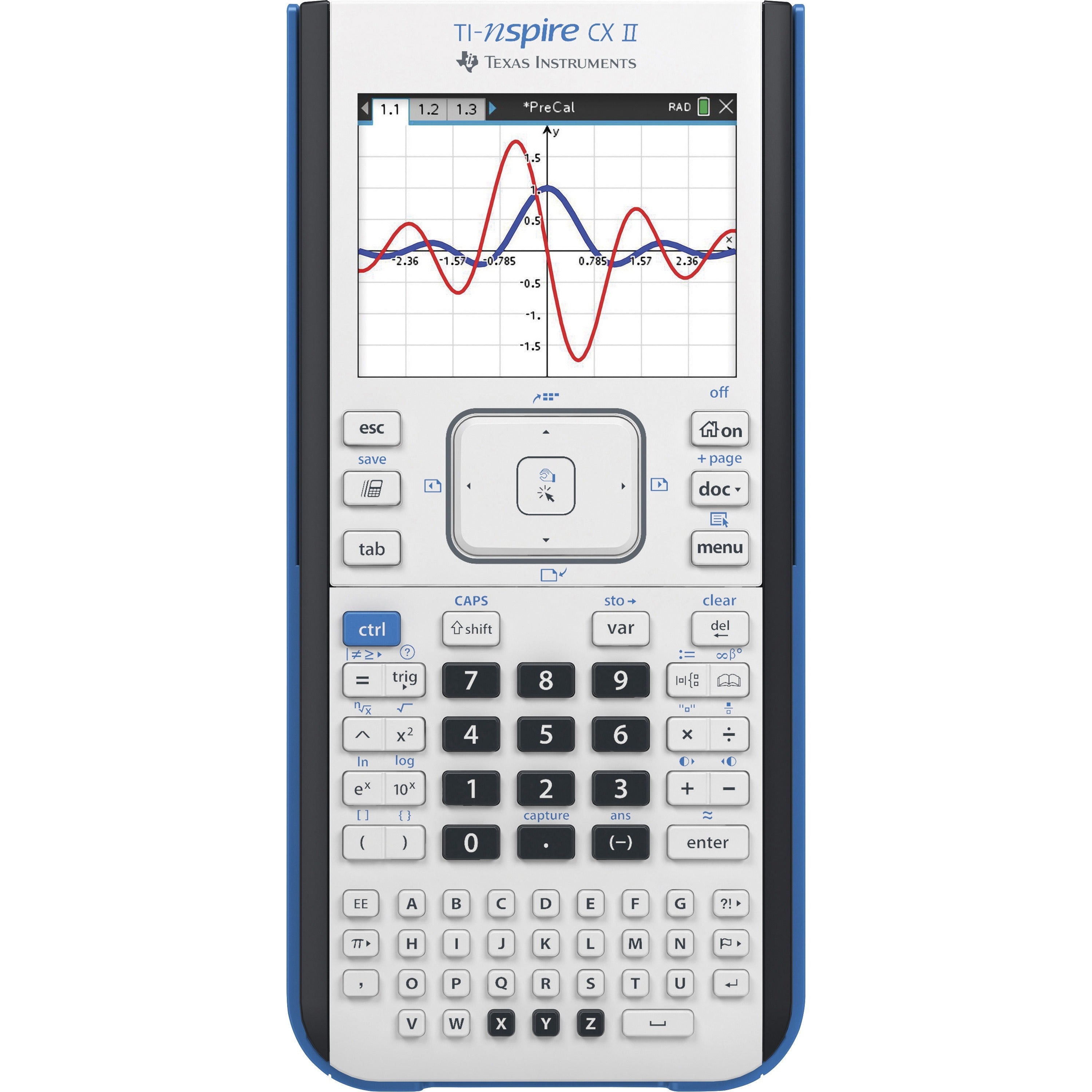 Texas Instruments Nspire CX II Graphing Calculator - Rechargeable - Battery Powered - 2" Height x 7.3" Width x 11.8" Length - Gray - 1 Each