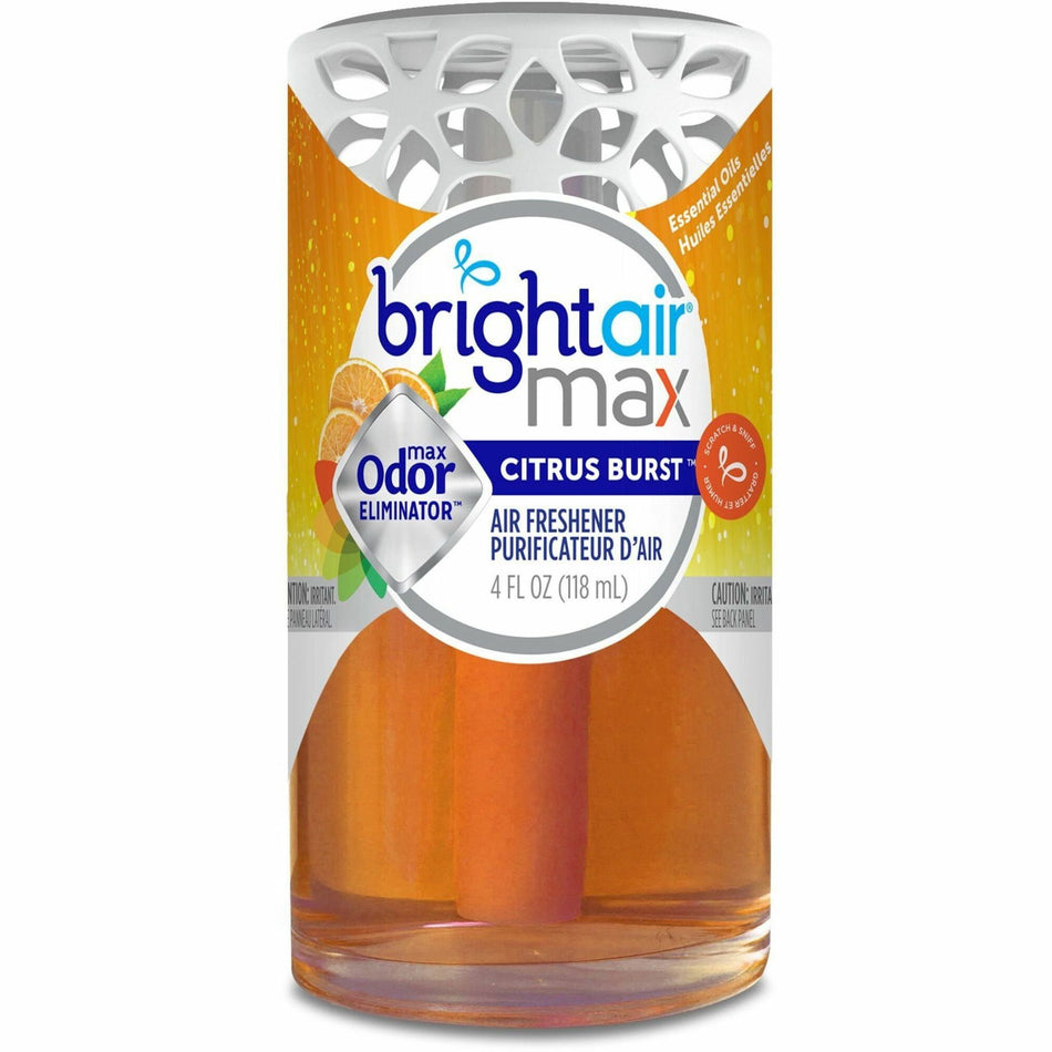 Bright Air Max Odor Eliminator - Gel - 4 fl oz (0.1 quart) - Citrus Burst - Phthalate-free, BHT Free, Odor Neutralizer, Paraben-free, Formaldehyde-free, NPE-free, Triclosan-free - 1 Each