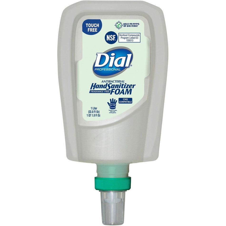 Dial Hand Sanitizer Foam Refill - 1.06 quart - Touchless Dispenser - Kill Germs - Hand - Moisturizing - Clear - Non-drying, Dye-free - 3 / Carton