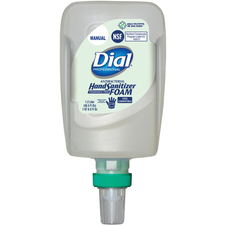 Dial Hand Sanitizer Foam Refill - 1.27 quart - Pump Bottle Dispenser - Bacteria Remover - Hand - Moisturizing - Clear - Fragrance-free, Dye-free - 3 / Carton