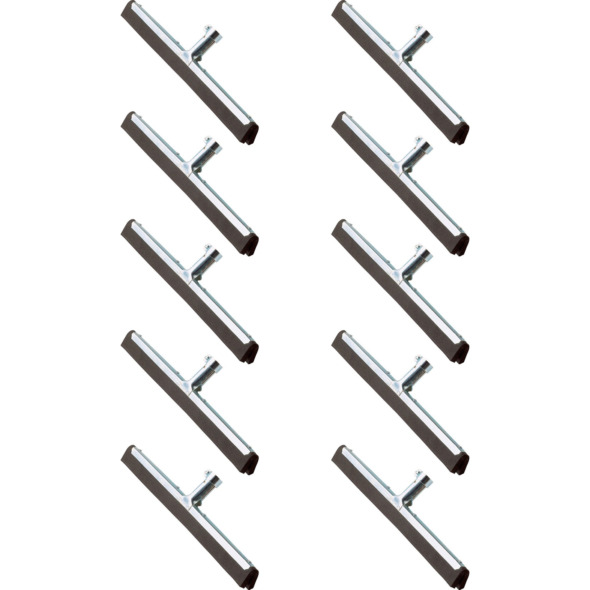 Ettore Wipe 'n Dry Floor Squeegee - 22" Rubber Blade - 1.3" Height x 22" Width x 4" Length - Durable, Rust Resistant, Long Lasting - Steel Gray - 10 / Carton