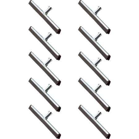 Ettore Wipe 'n Dry Floor Squeegee - 22" Rubber Blade - 1.3" Height x 22" Width x 4" Length - Durable, Rust Resistant, Long Lasting - Steel Gray - 10 / Carton