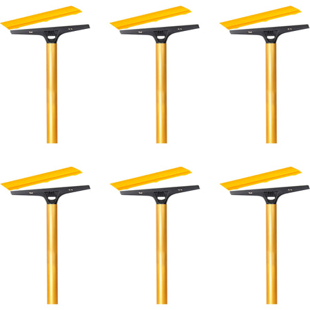 Ettore Heavy Duty Floor Scraper - 4" Carbon Steel Blade - 48" Anodized Aluminum Handle - Heavy Duty, Angled Head, Rubberized Grip - Gold - 6 / Carton