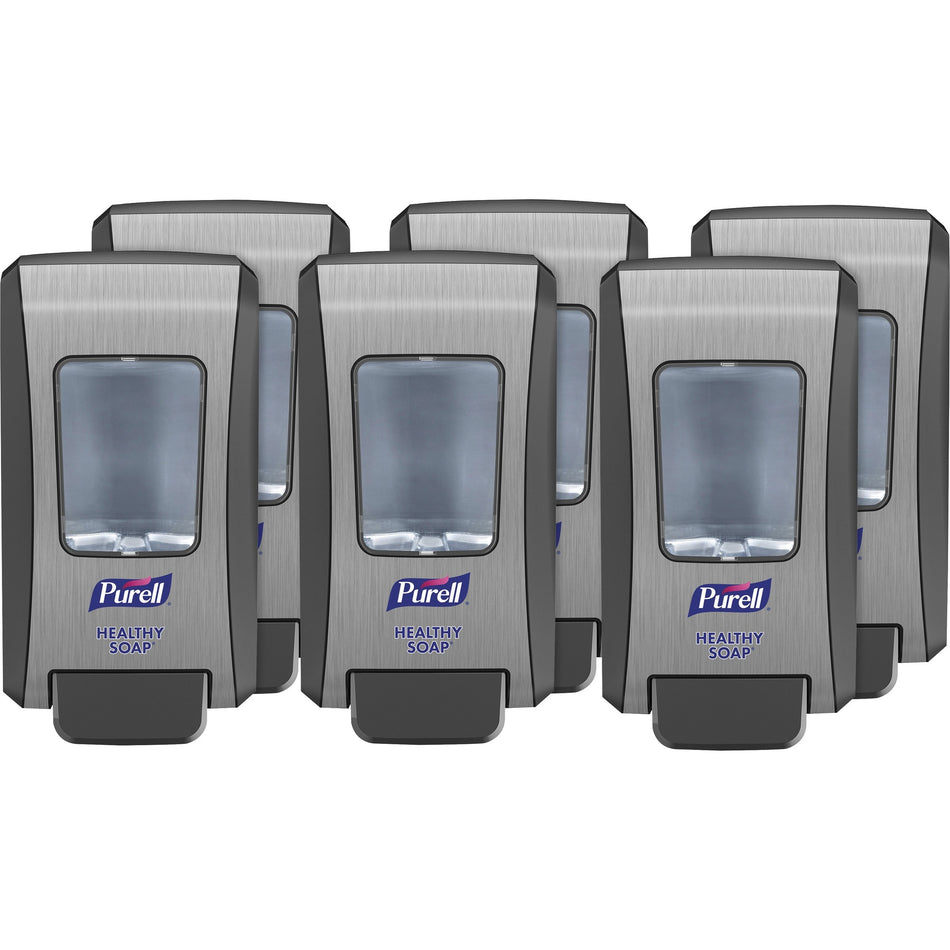 PURELL FMX-20 Foam Soap Dispenser - Manual - 2.11 quart Capacity - Site Window, Locking Mechanism, Durable, Wall Mountable, Rugged - Graphite - 6 / Carton