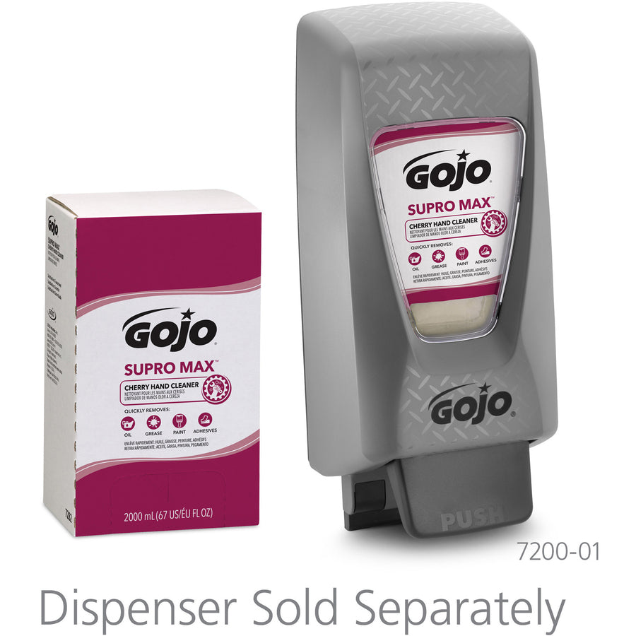 Gojo® Supro Max Hand Cleaner - Cherry Scent - 2.11 quart - Adhesive Remover, Soil Remover - Hand - Tan - 4 / Carton
